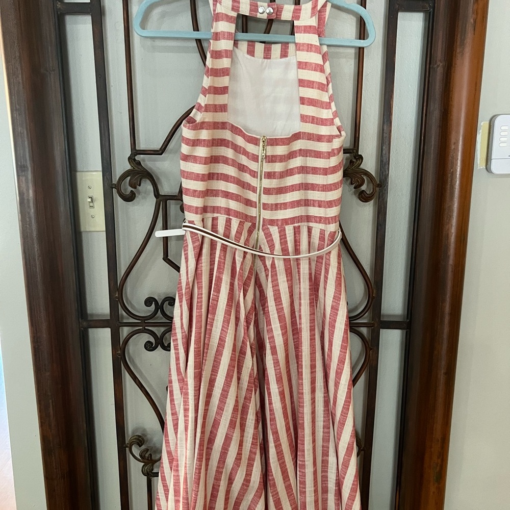 Eliza J Candy Striped fit and flare dress, size 6.